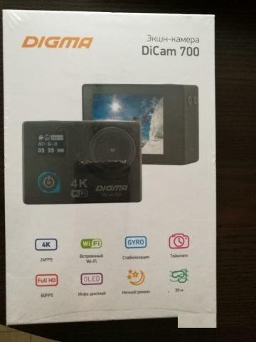 Экшн камера Digma DiCam 700 4K + wifi