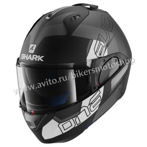 Мотошлем-модуляр Shark Evo-One2 Slasher Black-Grey