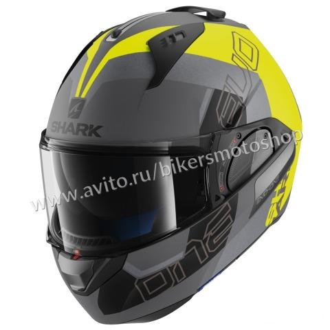 Шлем-модуляр Shark Evo-One 2 Slasher Grey-Yellow