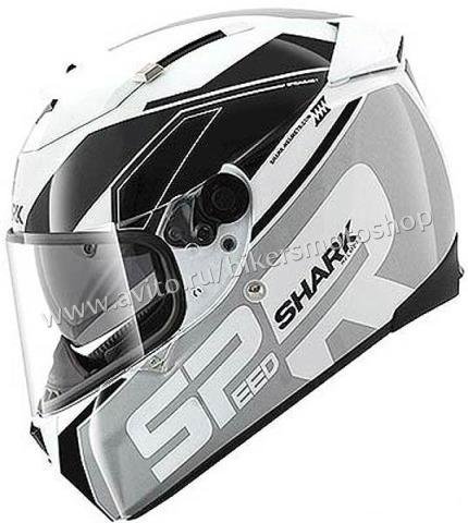 Мотошлем спортивный Shark Speed-R Sauer White-Grey