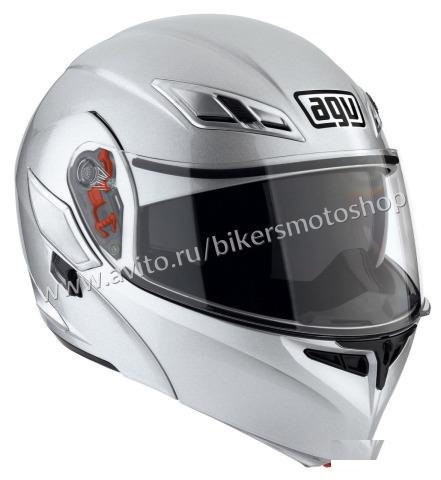 Мотошлем модуляр AGV Numo Silver - XL