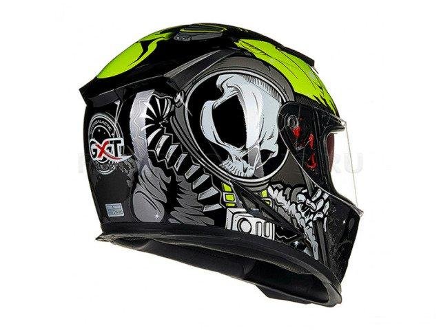 Шлем для мотоцикла GXT черный зеленый (новый)